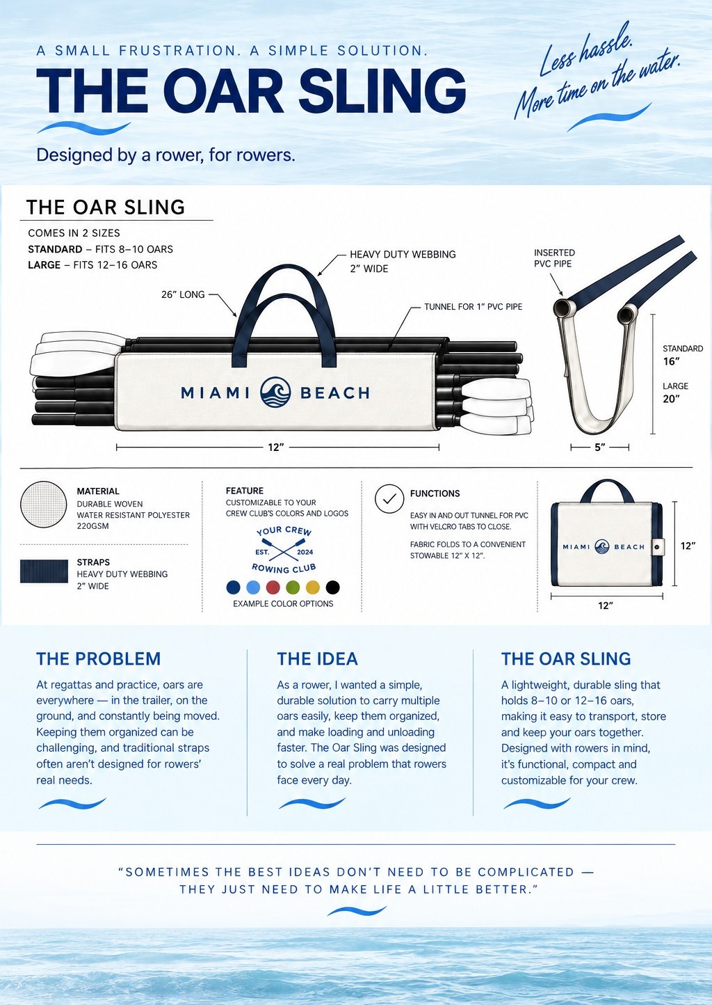 The Oar Sling — designed by a rower, for rowers.